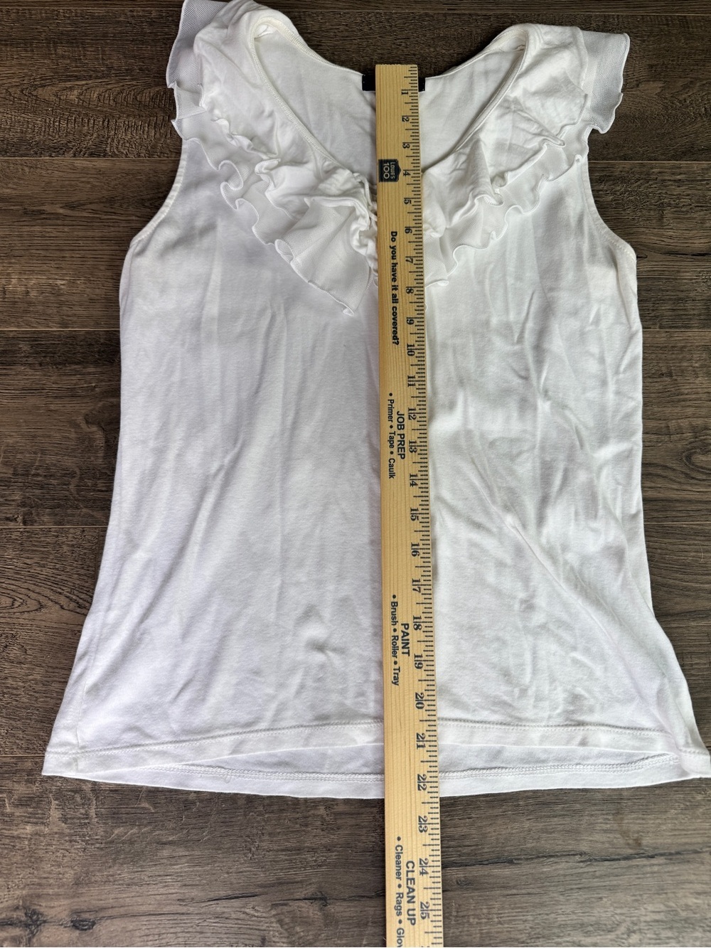 Chaps White Ruffle V-Neck Sleeveless Camisole - Picture 5 of 8